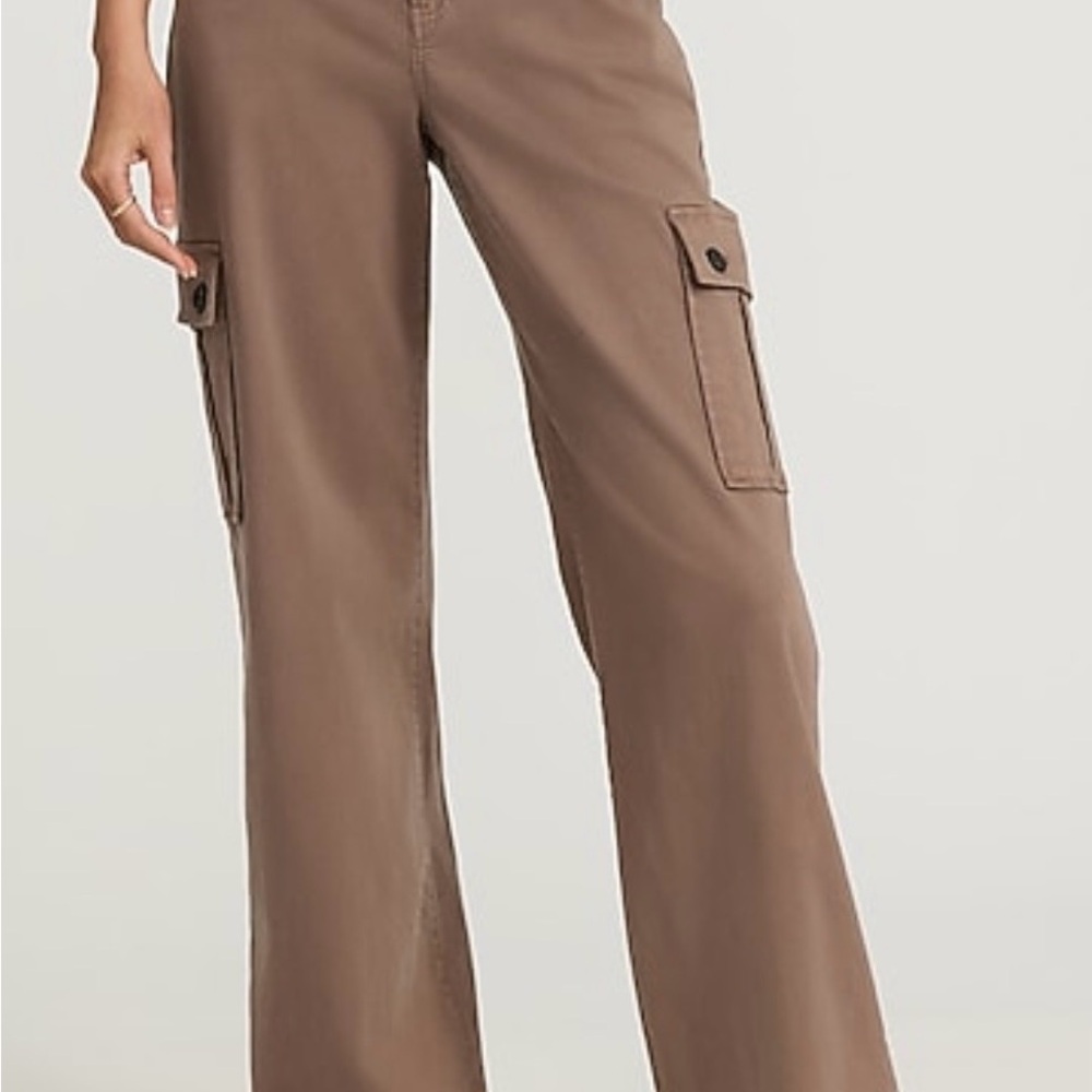 Express Women's Tan Wide Leg Cargo Pants